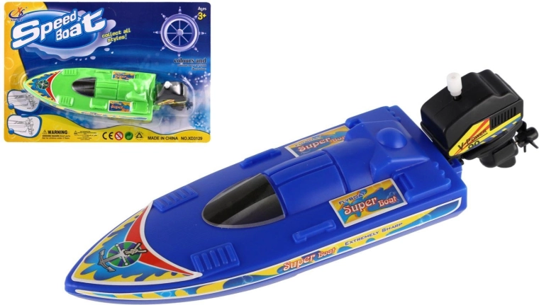 Wiky aufziehbares Motorboot für das Wasser 20 cm – 1 Stück