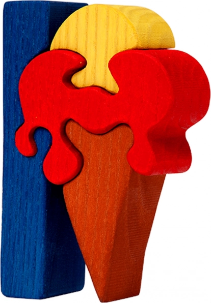 Fauna Alphabet – Buchstabe I Eiscreme Holz‑Einlegepuzzle