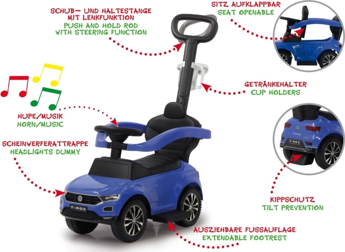 Jamara Rutschauto Volkswagen T-roc 3in1 blau