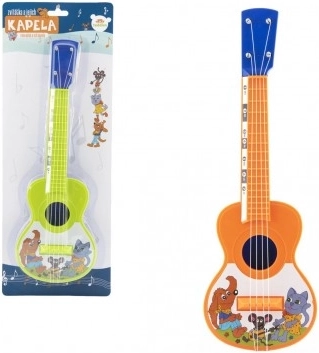 Plastik-Ukulele mit Tiermotiven 40 cm mit Plektrum