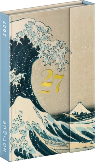 Notique Wochenkalender mit Magnetverschluss Katsushika Hokusai 2027 11 × 16 cm