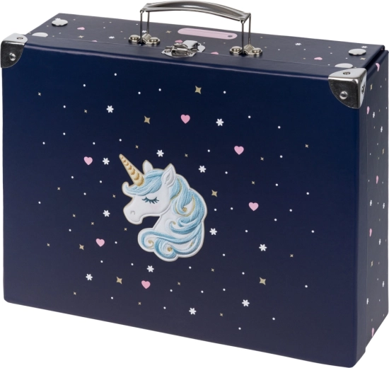 BAAGL zusammenklappbarer Schulkoffer Unicorn Gold