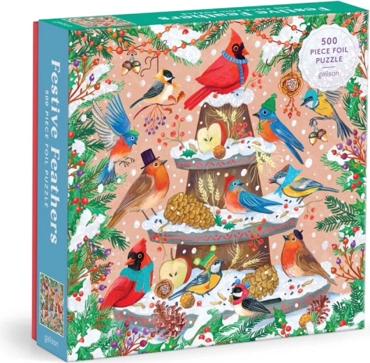 Galison Folienpuzzle Wintervögel, 500 Teile