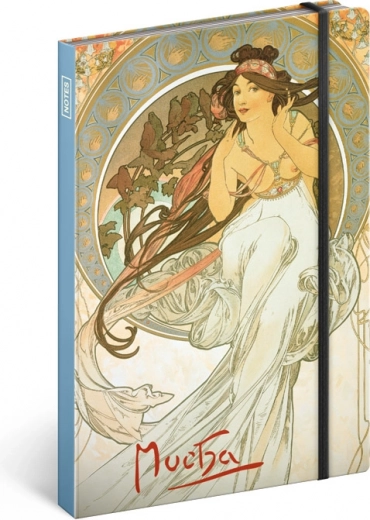 NOTIQUE Notizblock Alfons Mucha – Musik liniert
