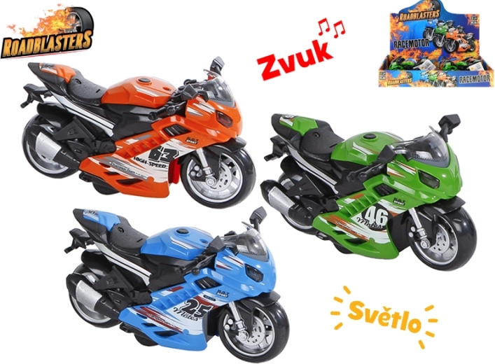 Roadblasters Schwungrad-Motorrad mit Lichtern und Geräuschen 14,5 cm