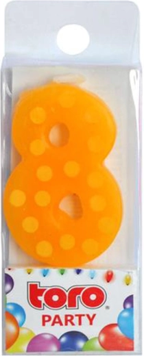 Tortenkerze Zahl 8 zum Einstecken 4,5 cm TORO