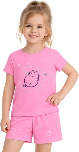 Damen-Pyjama in Rosa aus Baumwolle mit Pusheen-Motiv