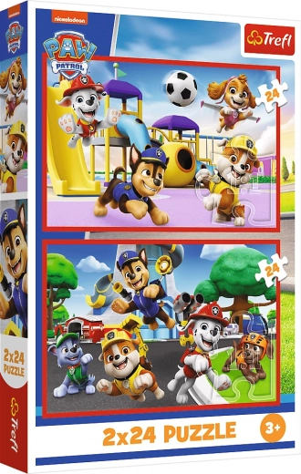 Puzzle 2×24 Hunde-Spaßtag – PAW PATROL von Trefl