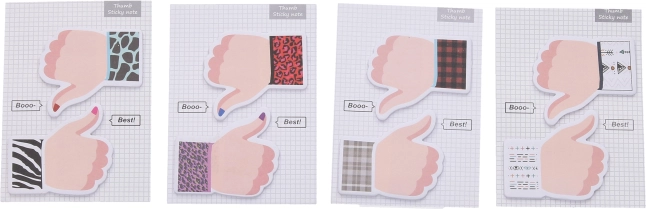 Haftnotizblock in Handform, 7,3 × 10 cm, 4 Varianten
