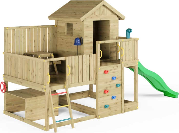 Holz-Spielplatz FUNGOO Sweet House mit Rutsche
