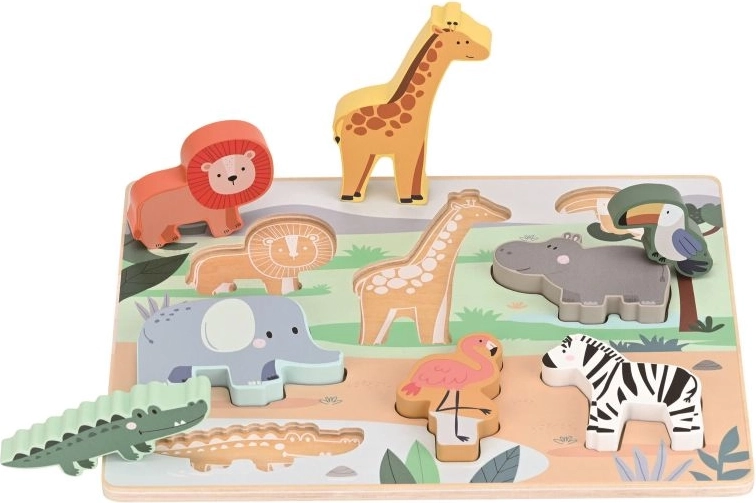 Lelin Holz-3D-Puzzle Safari mit Figuren