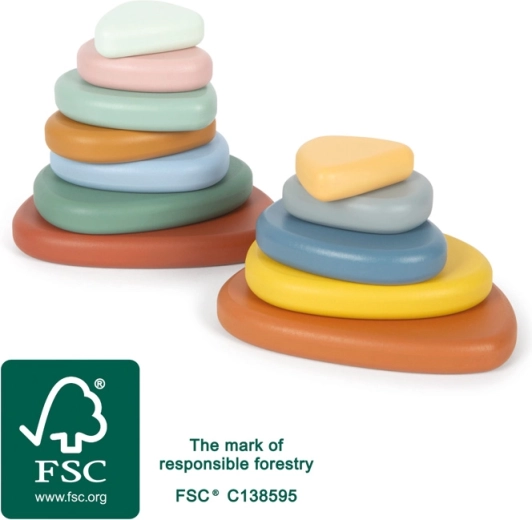 Montessori Fluss-Steine small foot – hölzernes Balancespiel