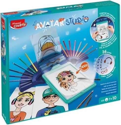 Creativ Avatar Studio – beleuchtetes Zeichenbrett zur Avatar-Erstellung