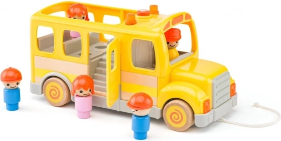 Fröhlicher Schulbus mit Lichtern und Geräuschen Woody