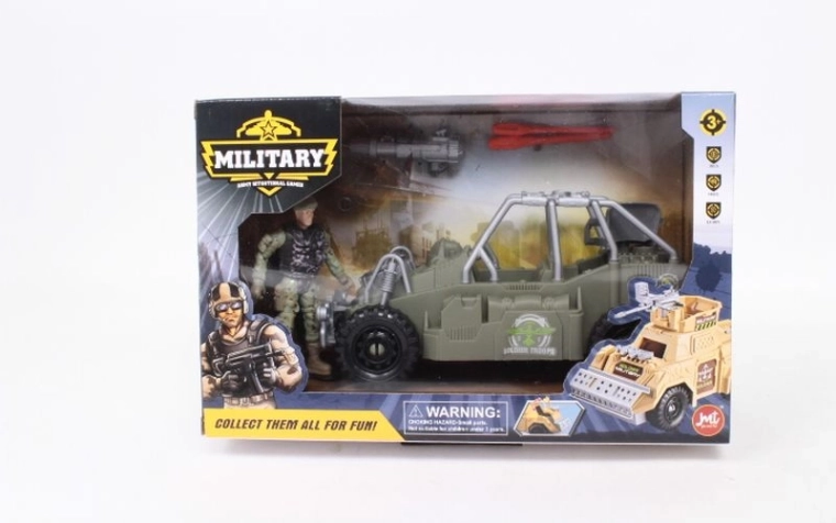 Militärfahrzeug mit Soldatenfigur