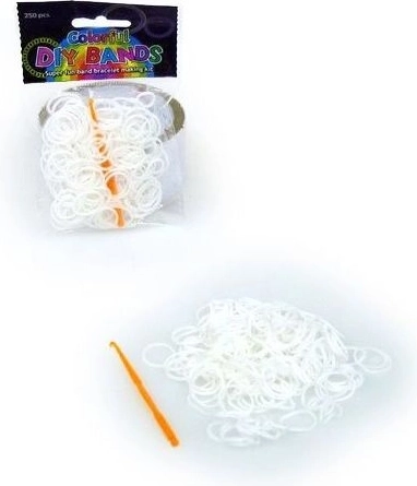 Set aus weißen Loom-Gummibändern zum Armbänderflechten – 250 Stück