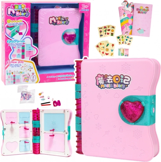 Geheimes Tagebuch mit rosa Schloss