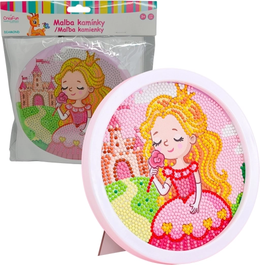 Diamantmalerei mit Rahmen – gezeichnete Prinzessin 17 cm