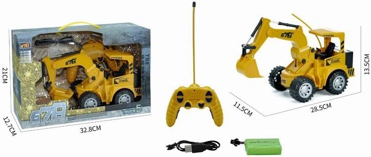 RC-ferngesteuerter Baustellenbagger 5CH mit USB-Ladung