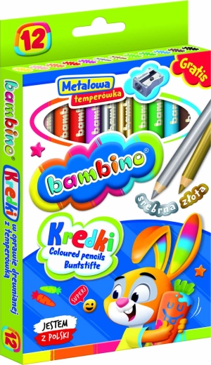 Bambino runde Buntstifte 12 Farben mit Anspitzer