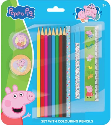 Schreib- und Zeichenset Peppa Pig mit Buntstiften