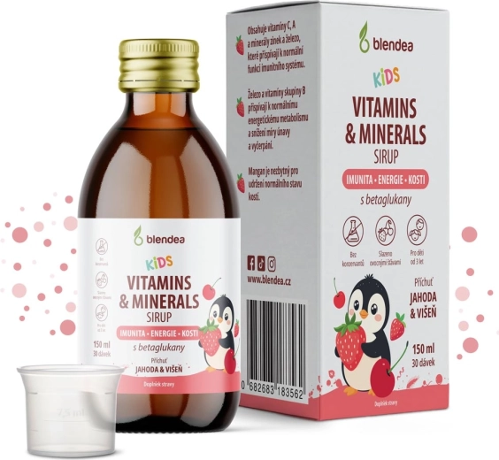Blendea KIDS Sirup mit Vitaminen, Mineralstoffen und Beta-Glucanen 150 ml