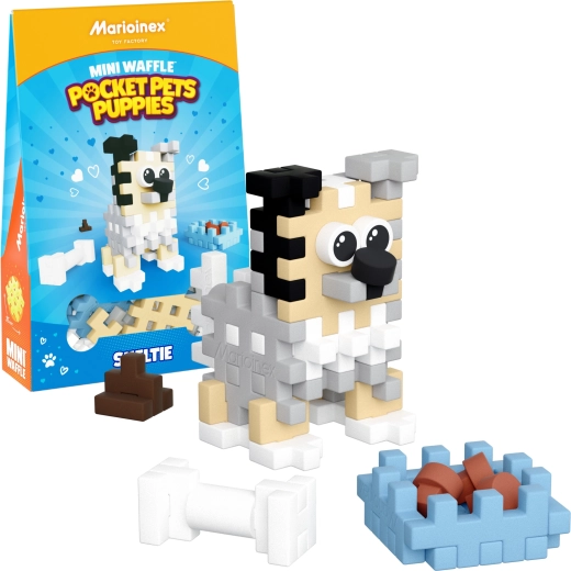 Bauset Mini Waffle Pocket Pets – Sheltie-Welpe von Marioinex