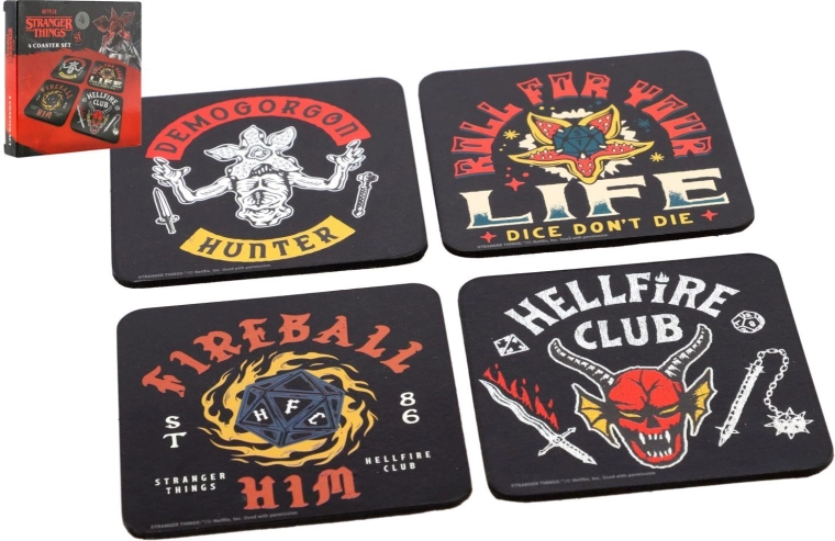 Set aus Korkuntersetzern Stranger Things 4 Hellfire Club – 4 Stück