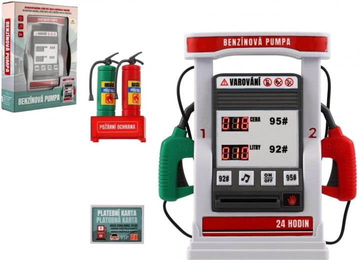 Kinder-Benzinpumpe mit Batterien, Sound und Licht