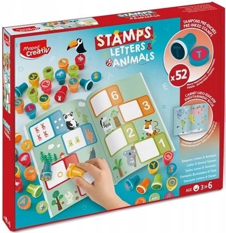 Creativ bunter Stempelset – Buchstaben und Tiere