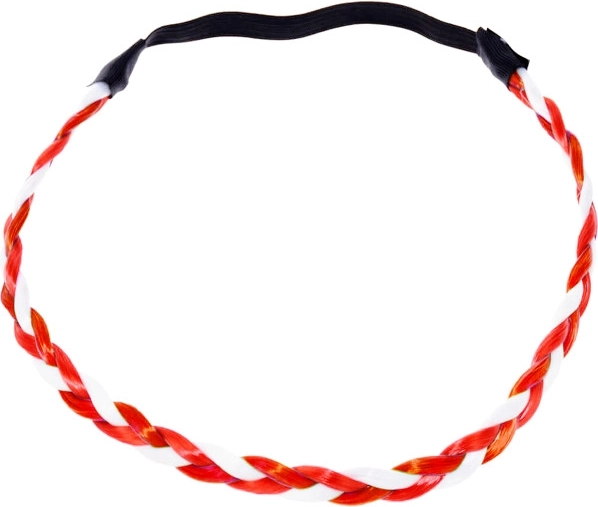 Gestricktes Stirnband Biało-Czerwoni in weiß‑roten Farben