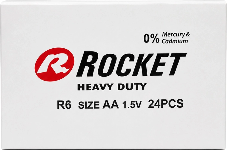 Rocket Batterien AA (R6) 1,5 V Zink-Kohle – Packung 24 Stk. (6×4)