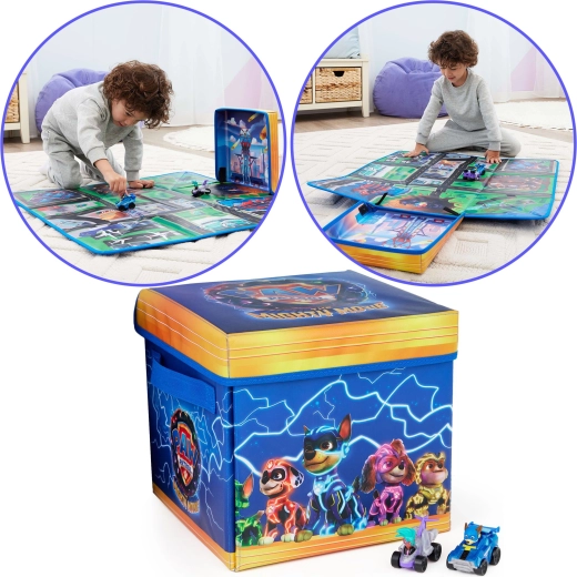 Eine Matte, die sich in eine Aufbewahrungsbox verwandelt