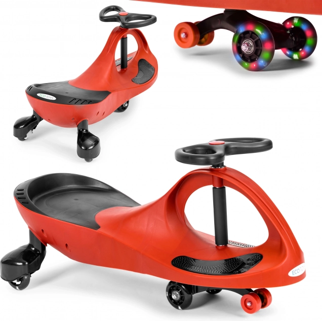 Rutschfahrzeug Wiggle Car mit LED-Rädern – ECOTOYS, rot