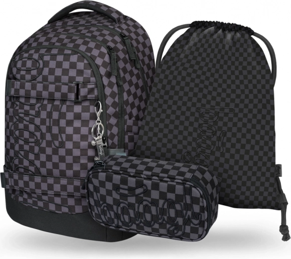 Schulset BAAGL Skate Max grau: Rucksack, Etui und Beutel
