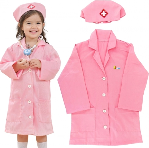 Rosa Kinderkostüm kleine Krankenschwester mit Mütze VIGA