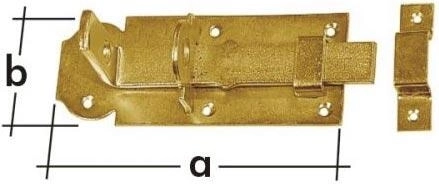 Gerader abschließbarer Riegel 100 × 45 × 5 mm, gelb galvanisch verzinkt