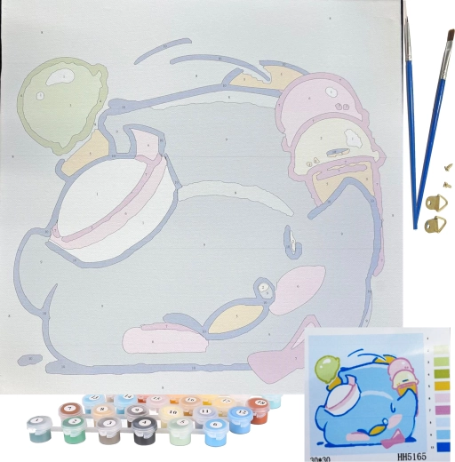 Komplettset: Farben, Pinsel, Rahmen