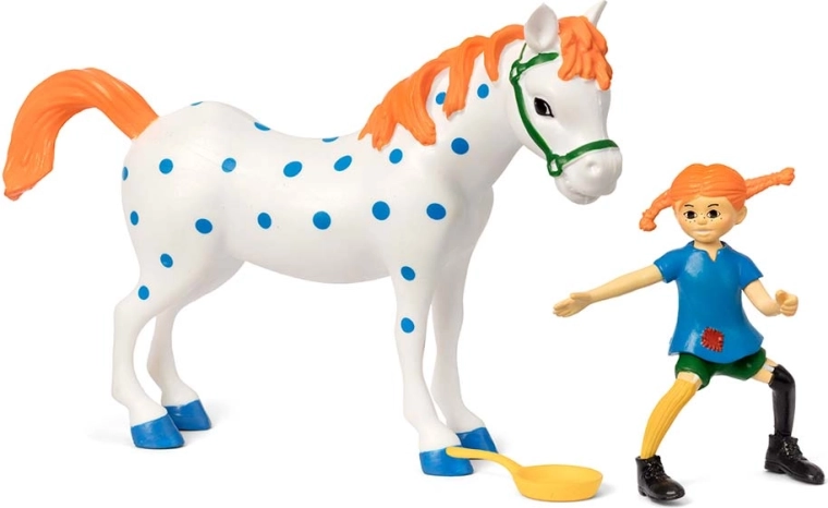 Pippi, Pferd Alfonso und Pfanne im Set