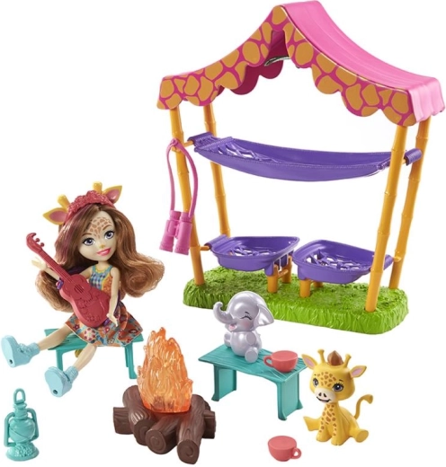 Spielset mit Puppe Enchantimals Camping in der Savanne