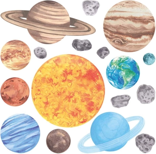 Weltraumdekoration voller Planeten