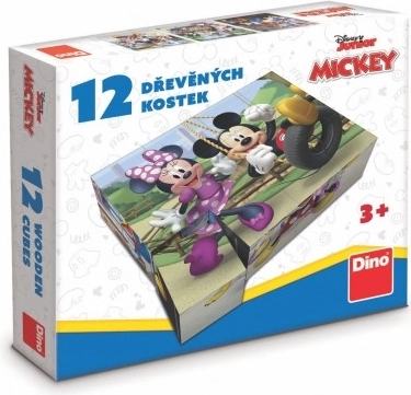 hölzerne Lizenzwürfel Mickey Mouse – 12 Würfel