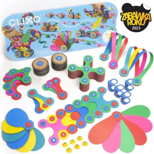 Clixo Wheel Creator magnetisches Konstruktionsspiel 72 Stk.