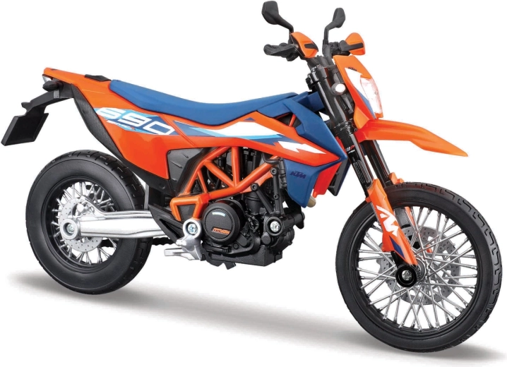 Maisto Motorradmodell 1:12 KTM 690 SMC R (2023) mit Ständer – orange‑blau