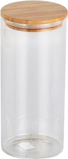 Runde Glasdose 1,3 l mit Bambusdeckel