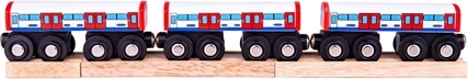 Bigjigs Rail U-Bahn-Waggons – Holz-Zugset