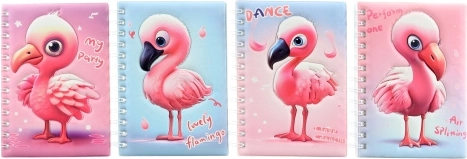 Notizbuch mit Flamingo-Motiv, Spiralbindung 13 × 17,5 cm