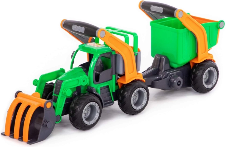 GripTruck-Traktor mit Frontlader und Anhänger