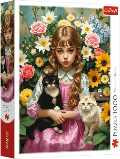 Trefl Puzzle „Mädchen mit Katzen“ 1000 Teile