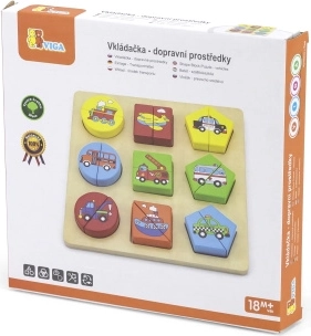 Holzpuzzle Einlegepuzzle – Verkehr in tschechischer Schachtel